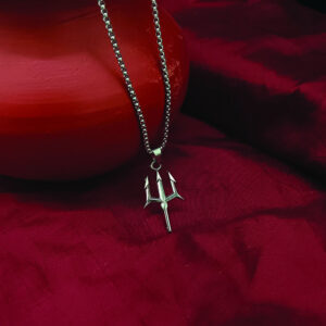 Silver Plated Trishul Chain Pendant for Men