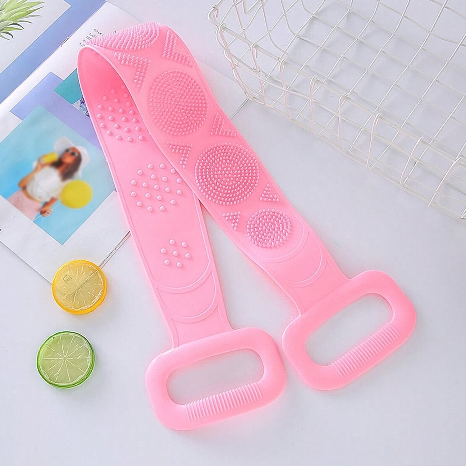 Silicone Body Back Scrubber – Double-Sided Bath Brush for Deep Cleaning