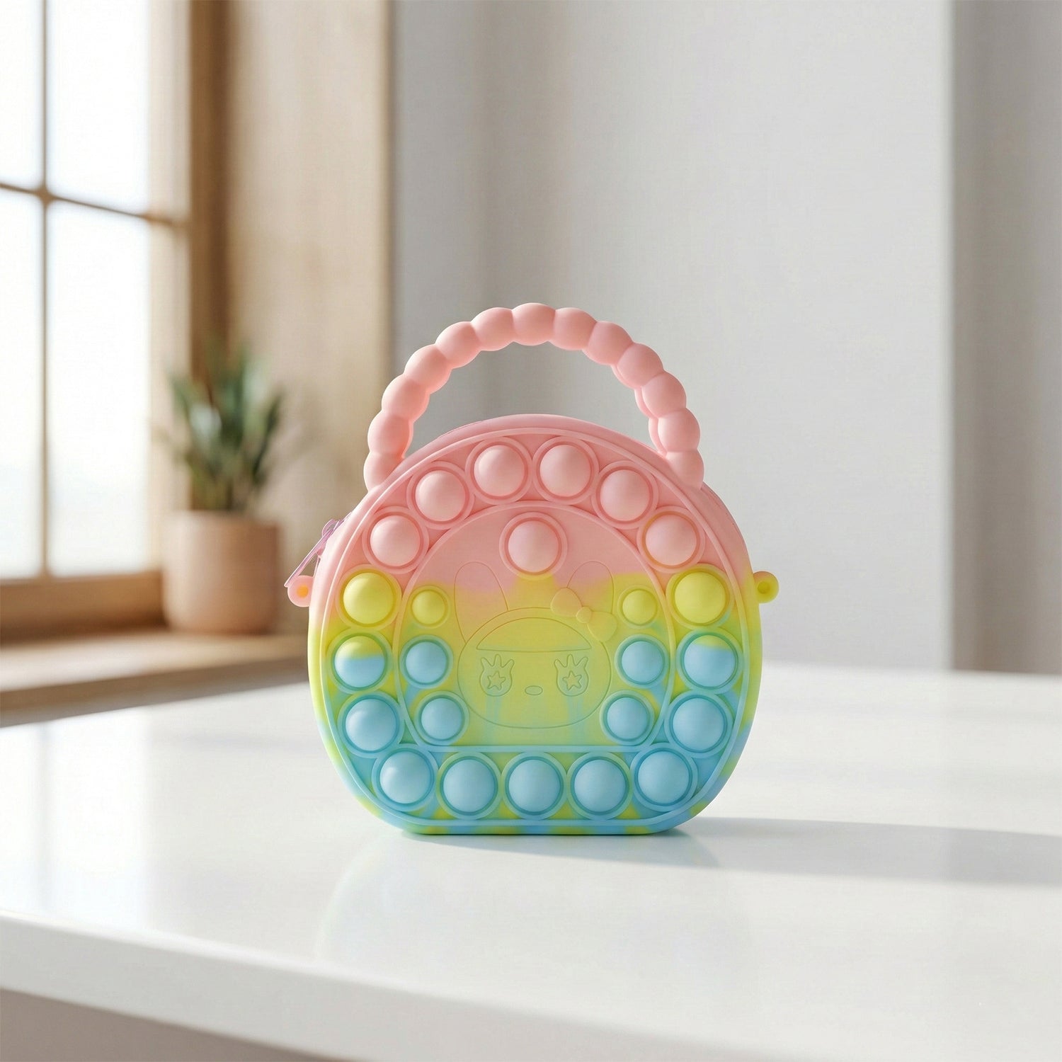 Rainbow Round Silicone Pop It Coin Purse (1 Pc)
