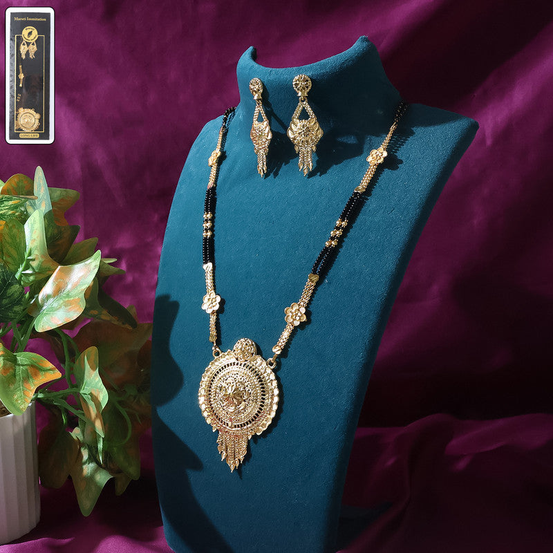 Round Pendant Mangalsutra Set – Elegant Traditional Design with Matching Earrings