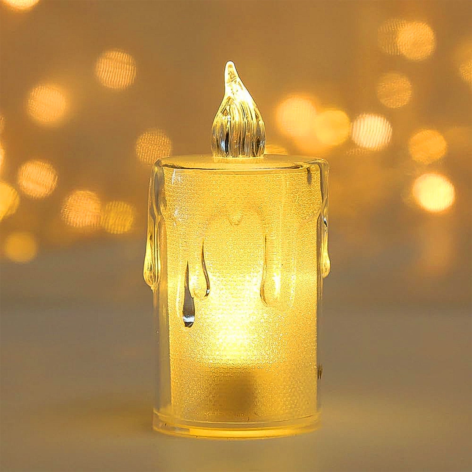 Simple Candles for Home Decoration, Crystal Candle Lights, Diwali