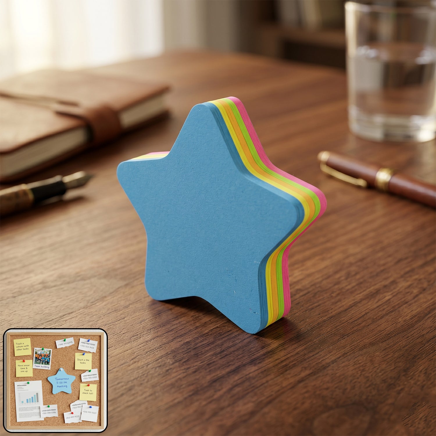 Oddy Fun Star Restick Sticky Notes – 1 Pc, Colorful Star-Shaped Sticky Notes (Mix Design)