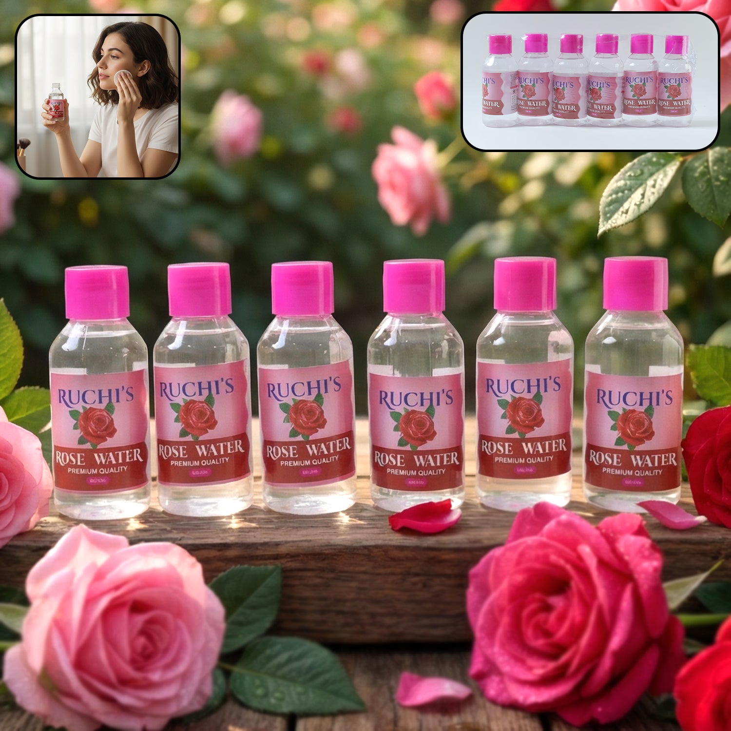 Premium Rose Water Face Cleanser (6 Pc, 100 ML Each)
