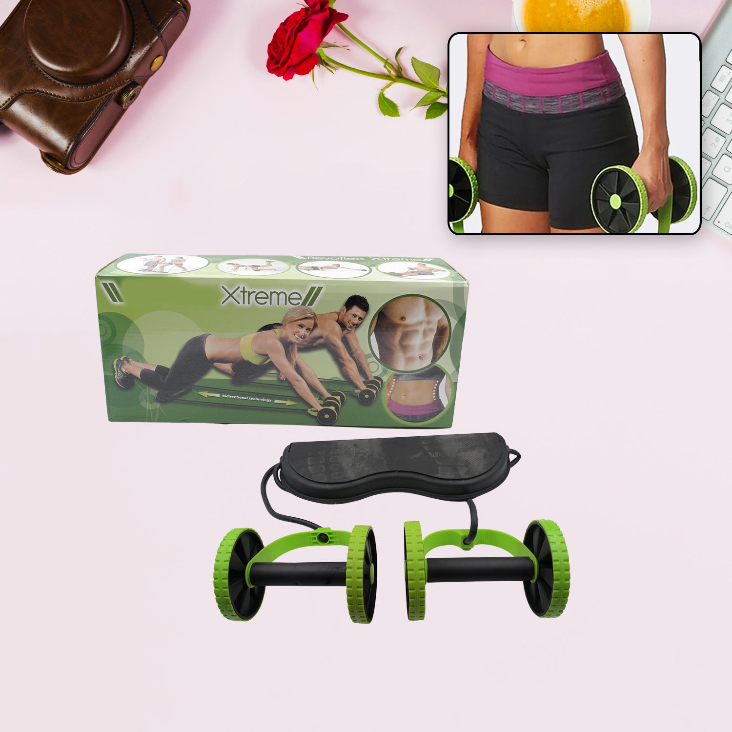 Professional Fitness Imported Ab Builder Ab Care Xtreme Fitness Resistance Exerciser Resistance Tube Ab Slimmer Rope Exerciser Body Building Home Gym Trainer for Both Men & Women (1 Pc)