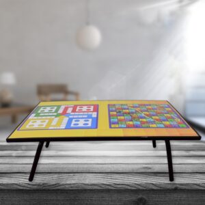 Foldable Mix Design Games Table Board || Bed Study Table (48 × 28 Cm / 1 Pc)