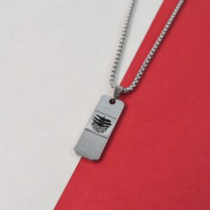 Silver Plated Mahakaal Written Pendent With Chain (1 Pc)