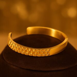Custom Engraved Gold-Plated Bracelet – Personalized Adjustable Cuff for Men & Women
