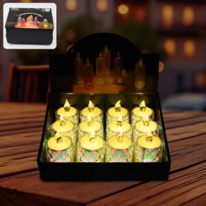 Festive Lighting for Any Occasion: 12 Pack LED Tealight Candles, Diwali