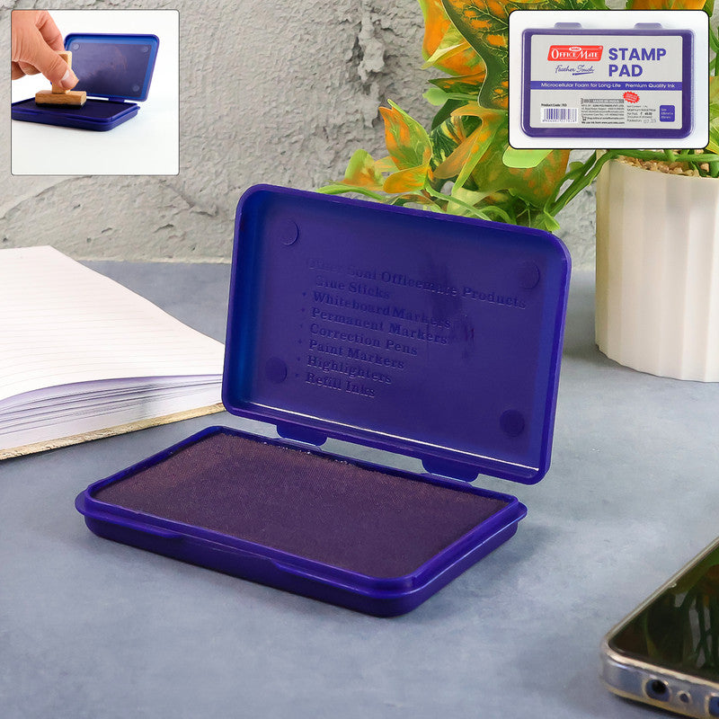 Officemate Feather Touch Stamp Pad Medium – Blue Colour (108mm × 65mm)