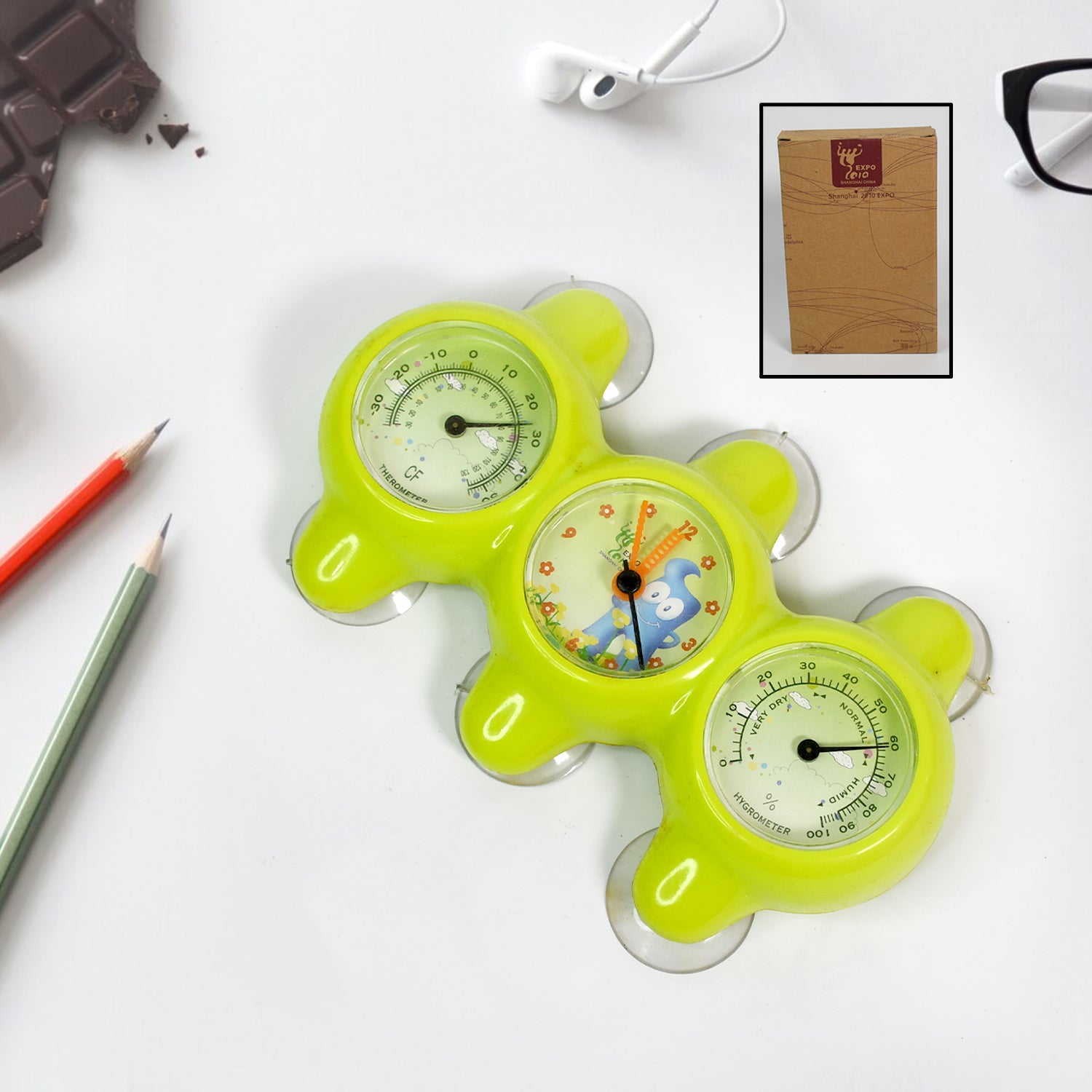 Plastic 3 in 1 Precision Desktop Clock (1 Pc)