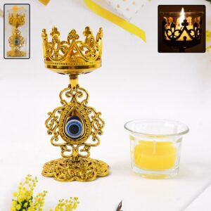 Flower Diwali Candle Holder with Plastic Stand , Diwali(1 Set)