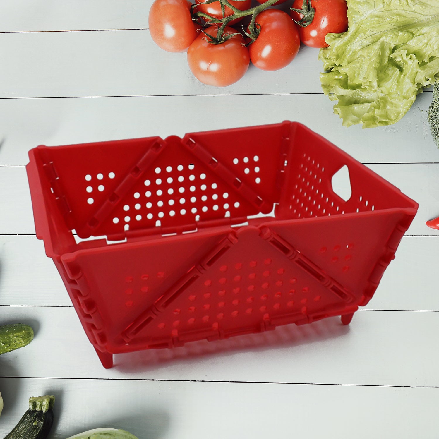 Flexi fold Storage Basket Box with Holes Ventilated Design (23×20 Cm / 1 Pc)