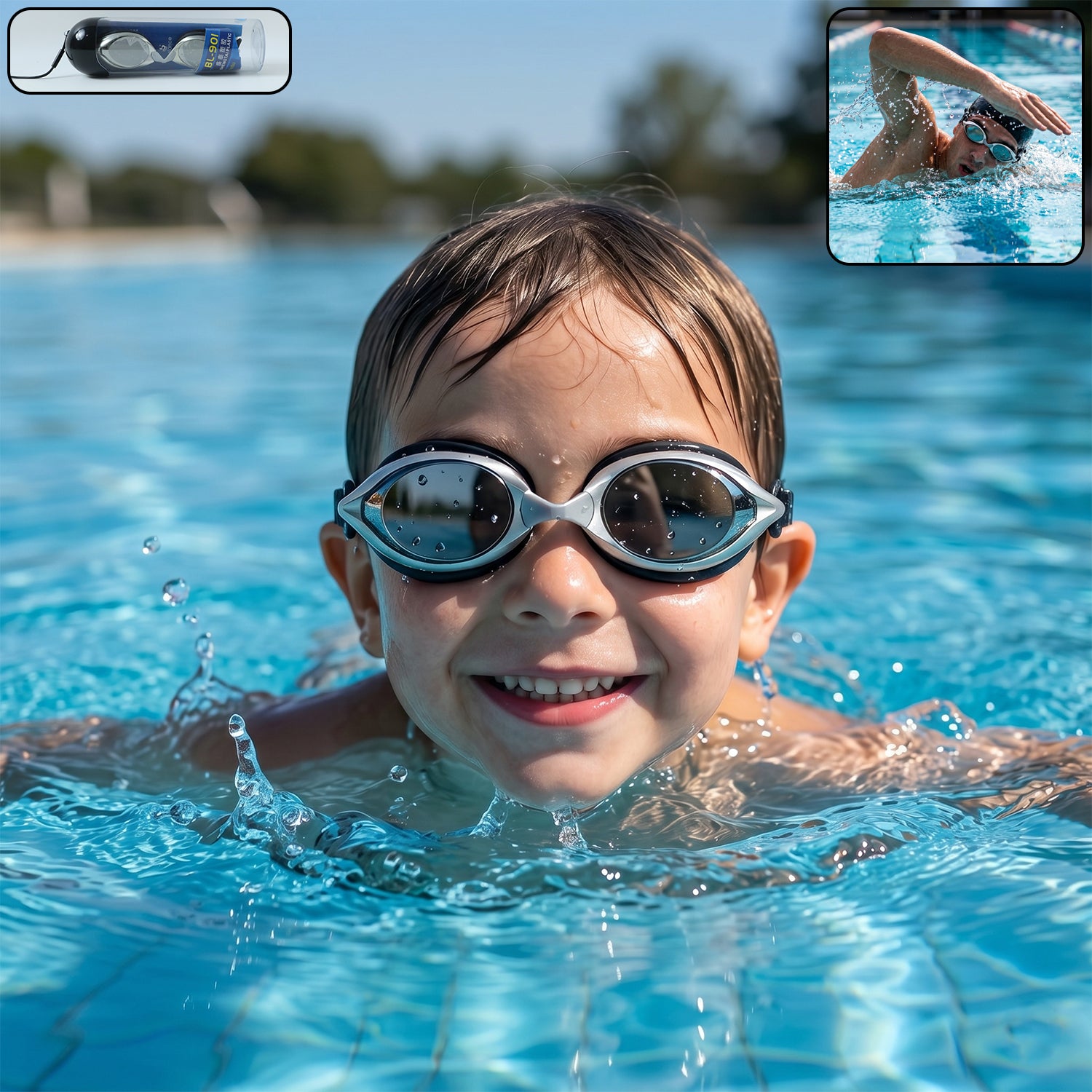 Kids Swim Goggles Leakproof Anti-Fog Eye Protection (1 Pc)