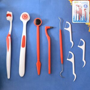 Ergonomically designed anti-slip handles Durable plastic and stainless steel tools Helps remove plaque, tartar, and food particles Ideal for use between dentist visits Travel-friendly and hygienically packaged