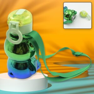 Cute Plastic Water Bottle with Strap & Stickers Kids School Bottle (1 Pc)