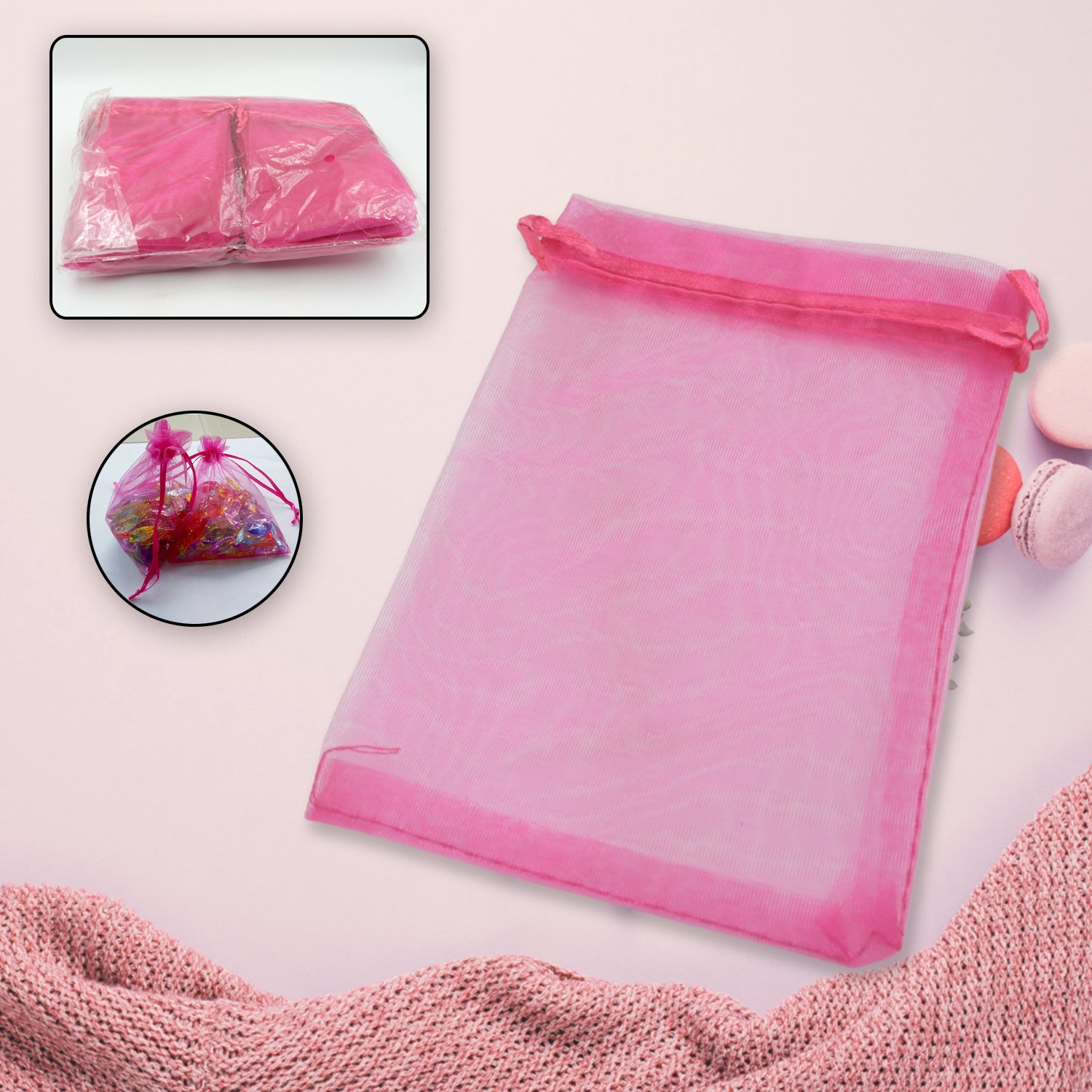 Organza Gift Bags Small Mesh Bags Drawstring Gift Bags Festival Gift Bags (100 Pcs Set)