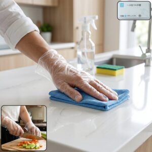 Disposable Clear Plastic Gloves (100 Pc, Medium)