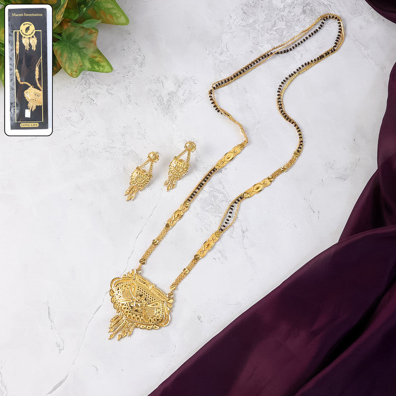 Designer Maharashtrian Mangalsutra Set – Elegant Pendant with Matching Earrings