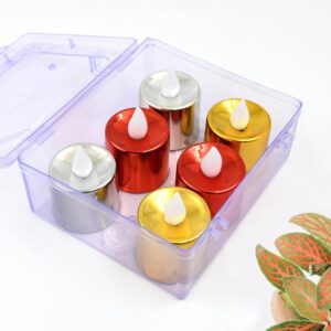 Electrical Candles Diya LED Tea Light, Diwali (6 Pcs Set)