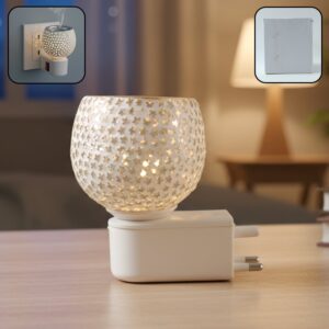 Premium Kapoor Dani Plug-In Star Cut Glass Aroma Diffuser Night Lamp (1 Pc)