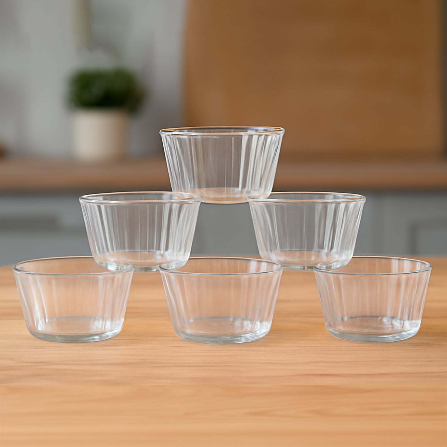 Premium Transparent Plastic Dessert Bowl Set – 6 Pieces