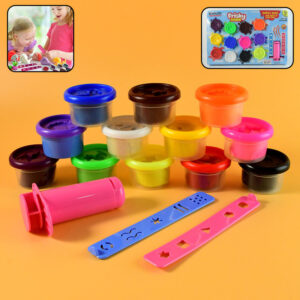 Khyati Frisky Dough Set – 12 Colour Modelling Clay Extruder & Creative Shape Strips