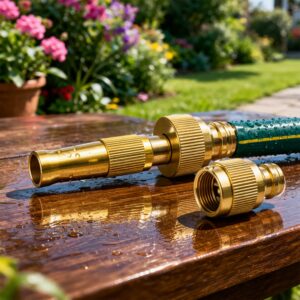 Heavy Duty Brass Garden Hose Spray Nozzle (1 Set)