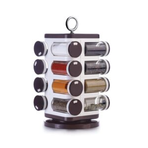 Ganesh Multipurpose Revolving Spice Rack With 16 Pcs Dispenser each 100 ml Plastic