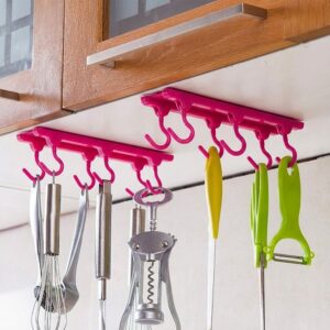 Multi-Purpose Hanging Organizer with 6 Hooks (1 Pc)