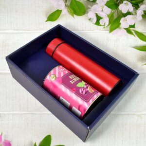 Personalized Temperature Water Bottle with Rose Almond Chocolate  2 Pc Mix Color