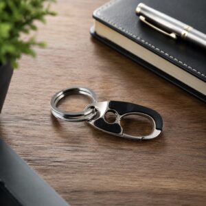 Premium Stainless Steel Carabiner Keychain with Secure Locking Clip 1 Pc