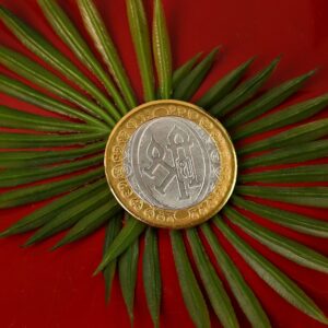 Premium Gold & Silver Dual-Tone Religious Coin with Lakshmi Ganesh Design