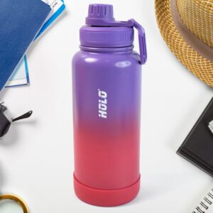 Customize Two Tone Pink Stainless Steel Water Bottle Leakproof Easy Pour Cap (1000ml)