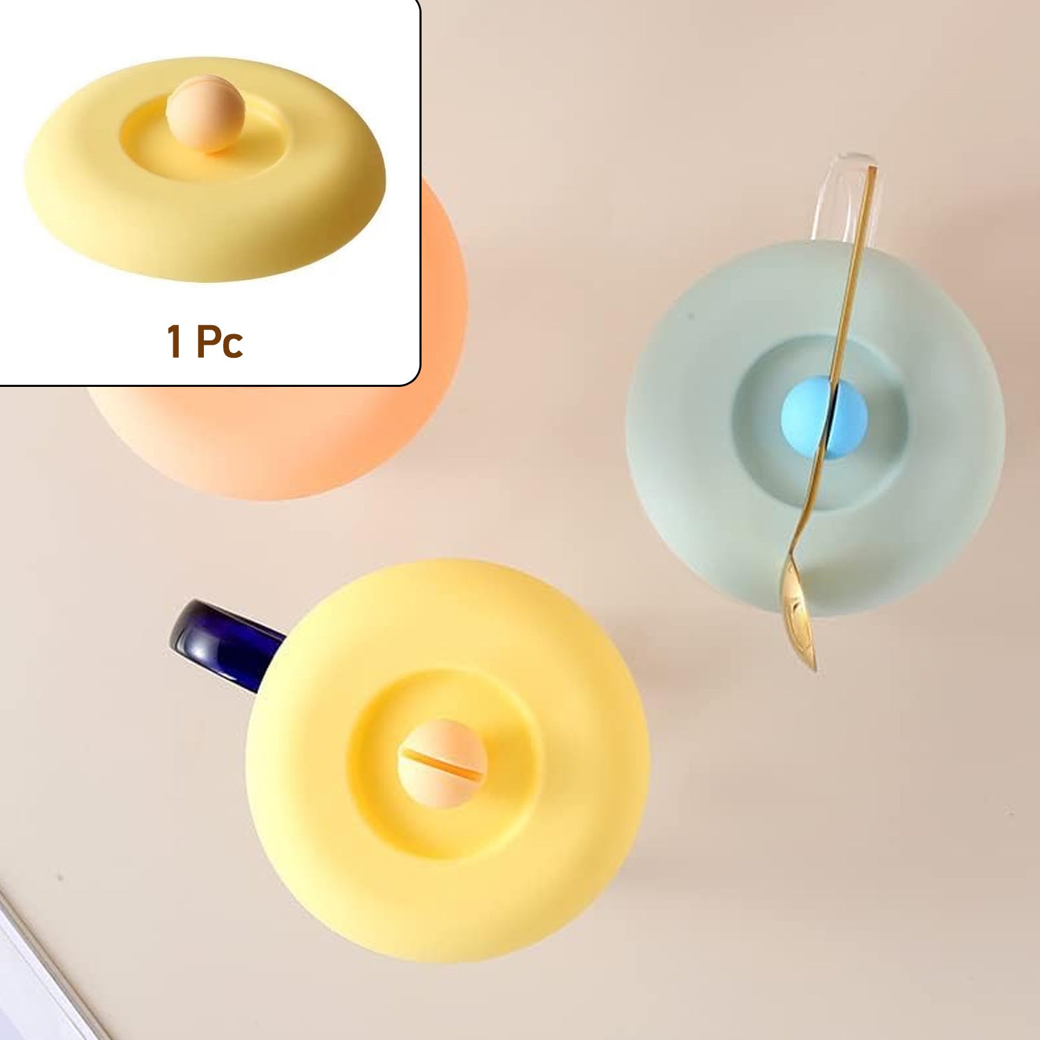 Cup/Mug Lid Dust Proof Silicone Rubber Airtight Seal (Lid Only, 1 Pc)