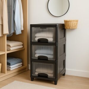 3-Layer Plastic Storage Drawer Cabinet