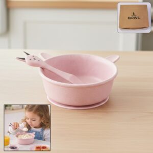 Premium Kids Feeding Bowl with Cute Spoon (1 Set, 240ML)