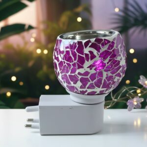 Premium Kapoor Dani Plug-In Mosaic Glass Aroma Diffuser & Night Lamp (1 Pc)