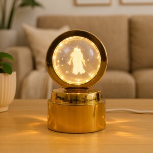 Radhe Krishna Crystal Ball Night Light – 1 Pc