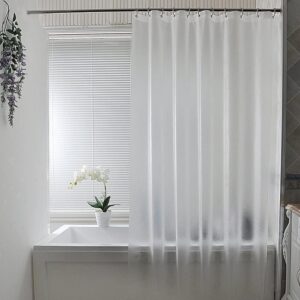 Waterproof Anti-Mildew Frosted Shower Curtain (Standard Fit / 51×79 Inch)