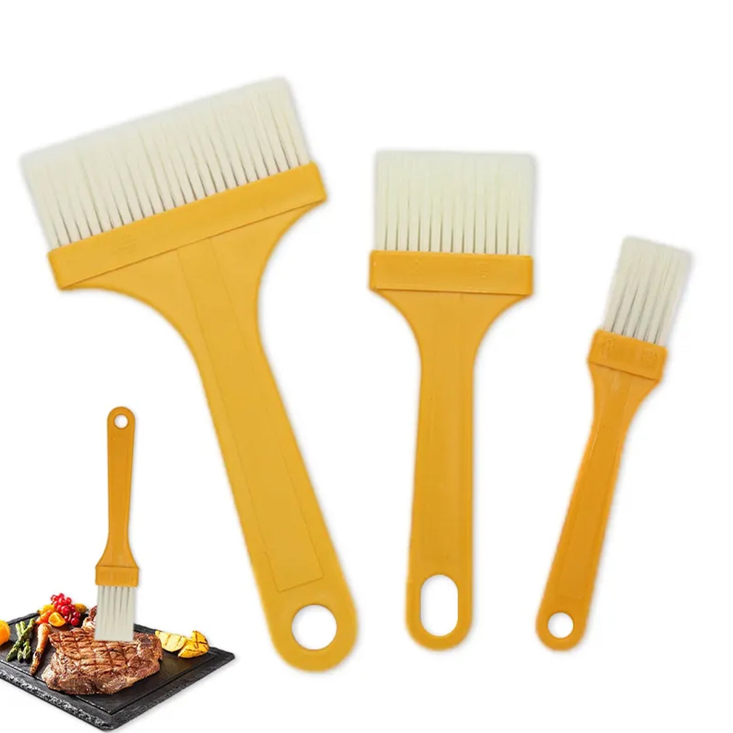 Multifunction Basting Brush, Barbecue Brush, Cooking Pastry Brush Baking (3 Pcs Set)