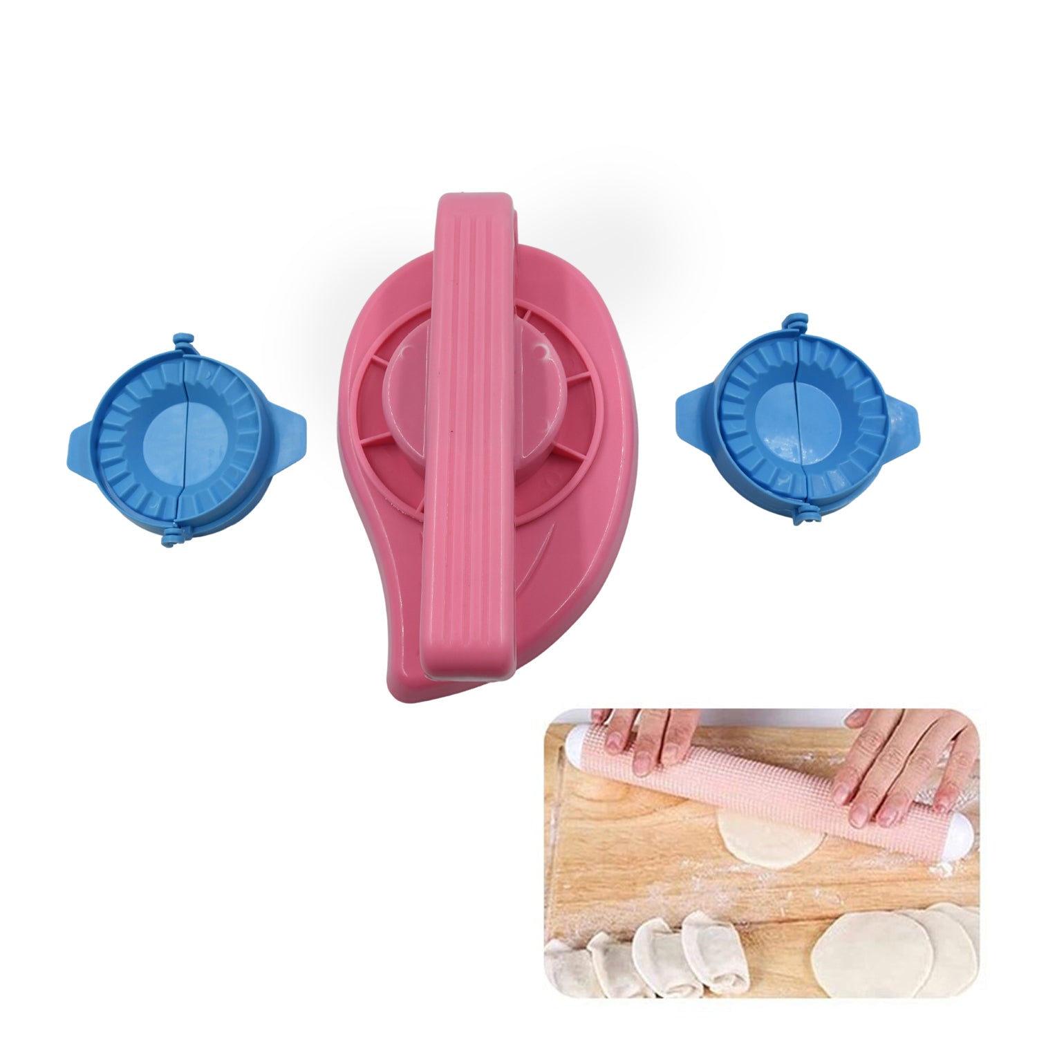 Puri Press & Dough Press Set Dumpling Dough Press ( 3 Pcs Set )