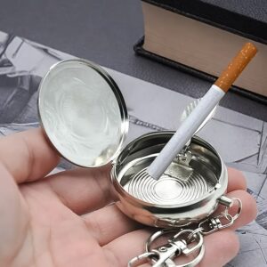 Mini Stainless Steel Ashtray with Keychain (1 pc)