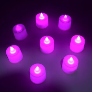 Pink Flameless LED Tealights for Festive Home Decor (Pack of 8)