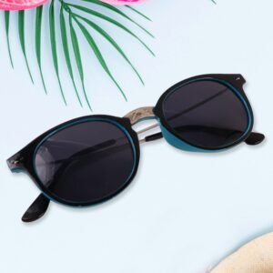 Sky Blue UV Protected Round Sunglasses, classic Sunglasses for Men & Women