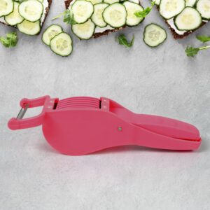 2-in-1 Vegetable & Fruit Cutter with 5-Blade Peeler (1 Pc / Multicolor)