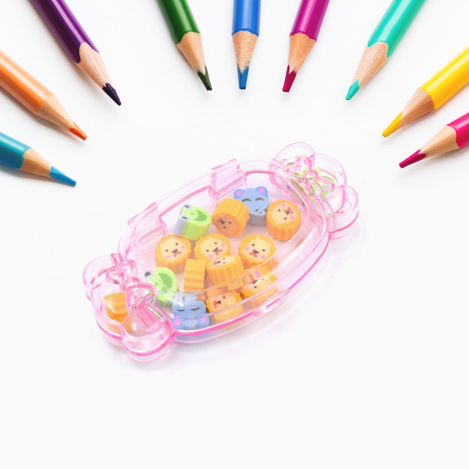 Cute School Eraser Set Cute Eraser Multi Design Rubber Erasers (15 pc In1 Set)