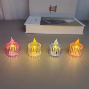 Flameless Acrylic LED Tealight Candles for Festival Decor (12 Pc)