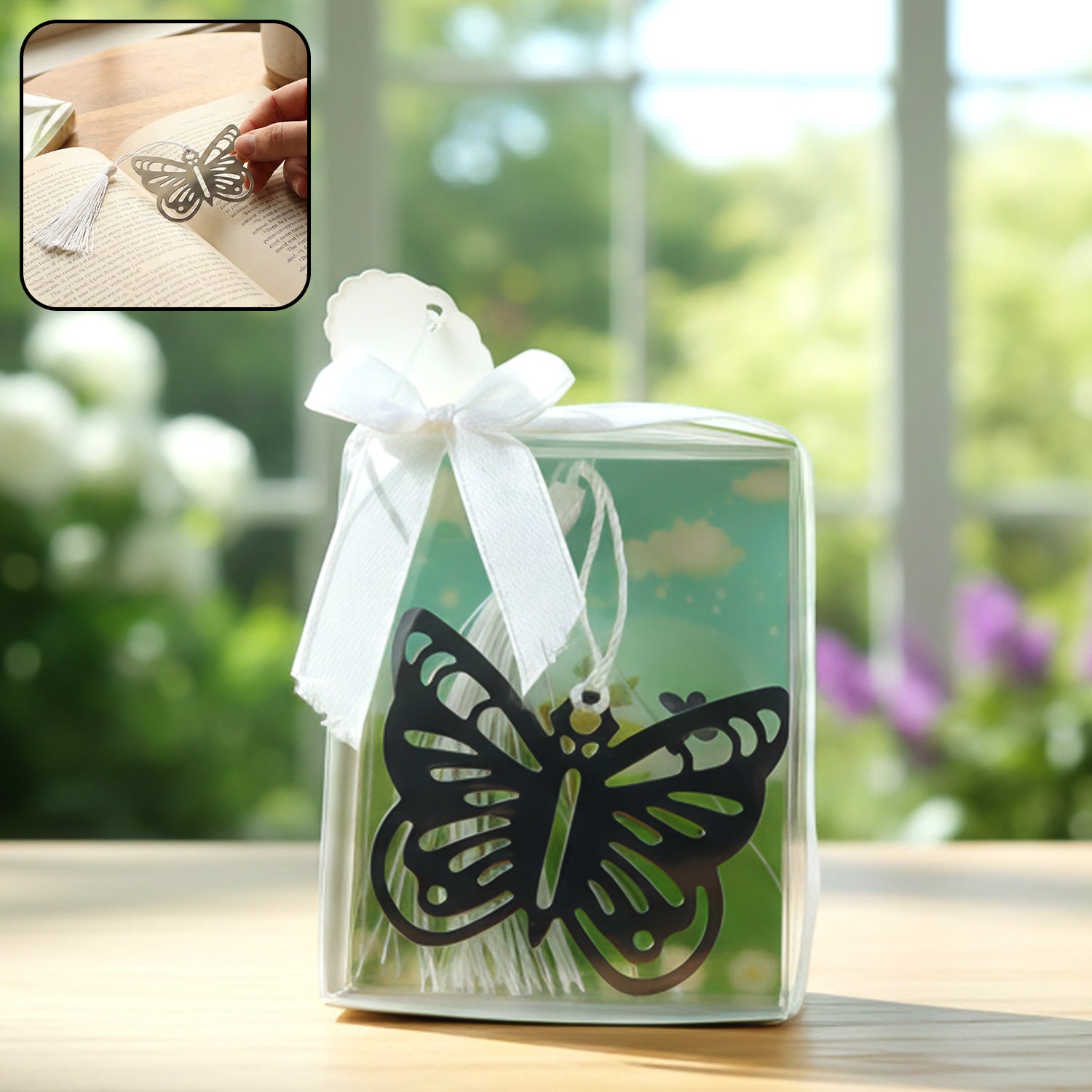 Elegant Butterfly Design Metal Bookmark (1 Pc)