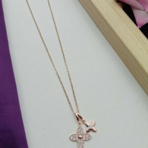 Elegant Rose Gold-Tone Two-Tier Flower Locket for Women