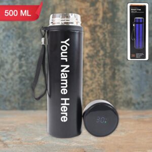 Personalized Stainless Steel Water Bottle with Smart Temperature Display (500ml)